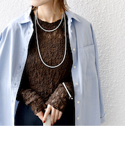 〈手洗い可能〉ラッセル レース クルーネック カットソー