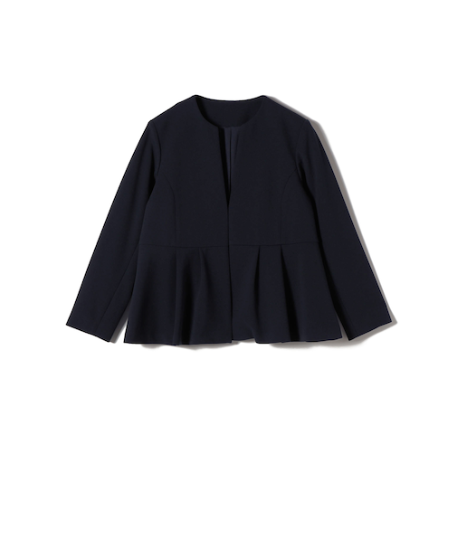 《一部追加予約》SHIPS Colors:ストレッチ ジョーゼット ペプラム ジャケット◆