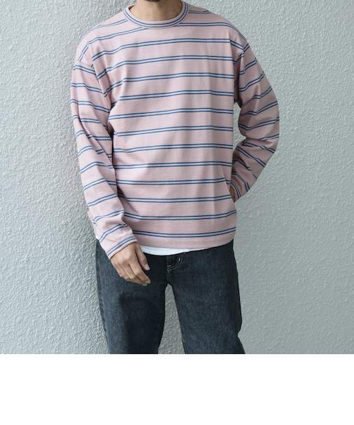 【SHIPS any別注】sports wear: レトロ カラー ボーダー Tシャツ (ロンT)◇