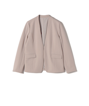 《一部追加予約》SHIPS Colors:ストレッチ ジョーゼット Vカラー ジャケット3 ◆