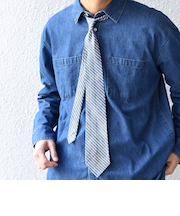 【SHIPS any 別注】ORDINARY FITS: ダンガリー カジュアル ネクタイ◇