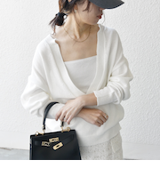 SHIPS any:〈手洗い可能〉バルキー シアー Vネック ニット プルオーバー