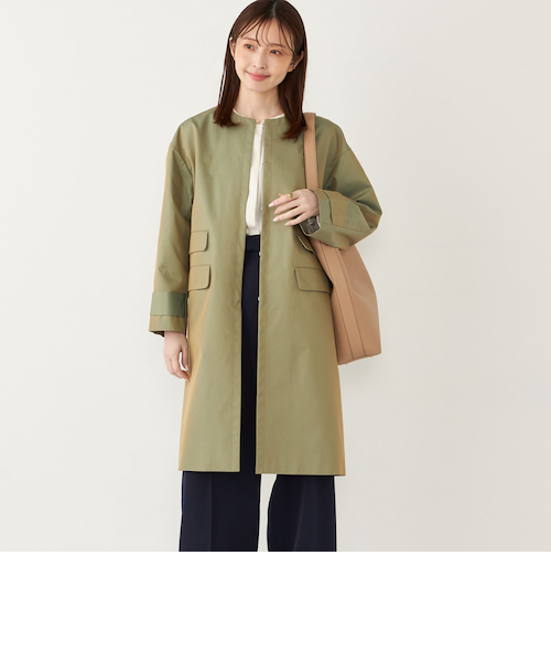 【美品】SHIPS ノーカラー スプリングコート グリーン SHIPS Colors:ノーカラーコート◇｜シップスの通販｜&mall（アンド