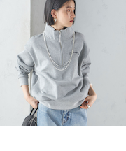 【SHIPS別注】LOGAN KNITTING MILLS: ハーフ ジップ プルオーバー