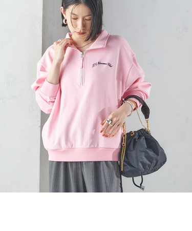 【SHIPS別注】LOGAN KNITTING MILLS: ハーフ ジップ プルオーバー