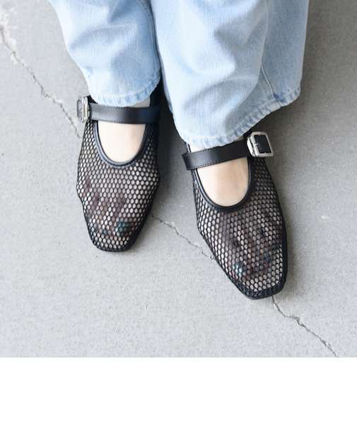 SHIPS any: メッシュ フラット シューズ