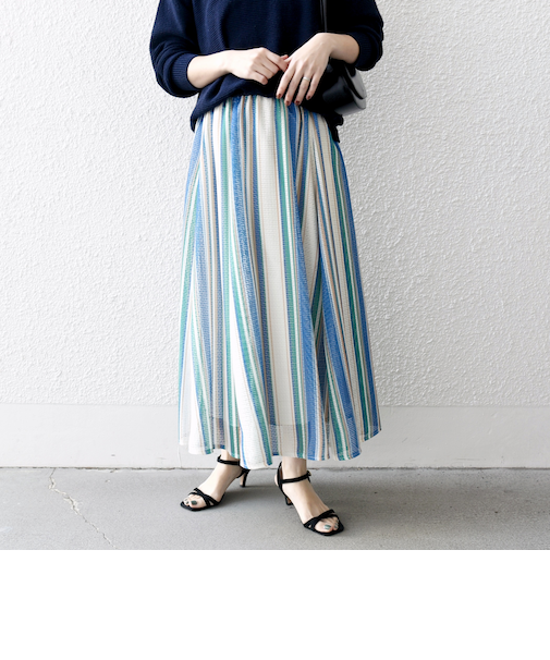 SHIPS any:〈手洗い可能〉メッシュ サーキュラー スカート