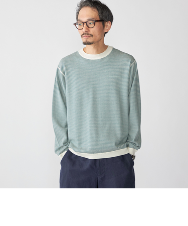 SHIPS:〈洗濯機可能〉14ゲージ マイクロボーダー ウール スウェット ニット