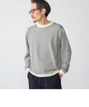 SHIPS:〈洗濯機可能〉14ゲージ マイクロボーダー ウール スウェット ニット