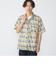 SHIPS: メッシュ プリント レギュラーカラー ショートスリーブ シャツ