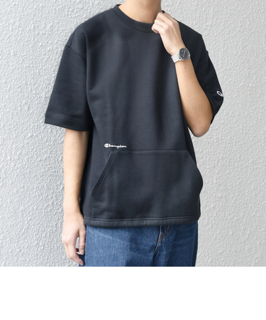 【SHIPS any別注】Champion: ロゴ 刺繍 スピンドル スウェット Tシャツ◇