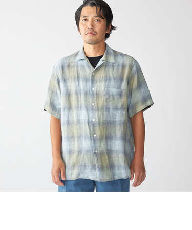 Southwick Gate Label: リネン オンブレチェック ショートスリーブ シャツ