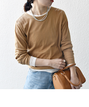 SHIPS any:〈洗濯機可能〉シアー リブ ロング スリーブ クルーネック TEE