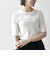 SHIPS any:〈洗濯機可能〉シアー リブ ハーフ スリーブ クルーネック TEE