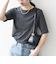 SHIPS any:〈洗濯機可能〉シアー リブ ハーフ スリーブ クルーネック TEE