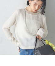 〈手洗い可能〉シアー ネック ポコビュー TEE ブラウス