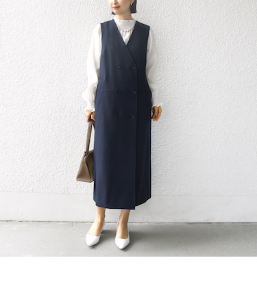〈手洗い可能〉シャークスキン ジレ ワンピース