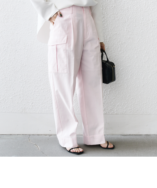 〈洗濯機可能〉ポリエステル 麻 カーゴ パンツ