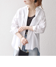 SHIPS any:〈洗濯機可能〉リネン ミックス ワーク ポケット シャツ