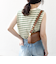 SHIPS any:〈洗濯機可能〉パイル ボーダー ノースリーブ TEE