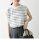 SHIPS any:〈洗濯機可能〉パイル ボーダー ノースリーブ TEE