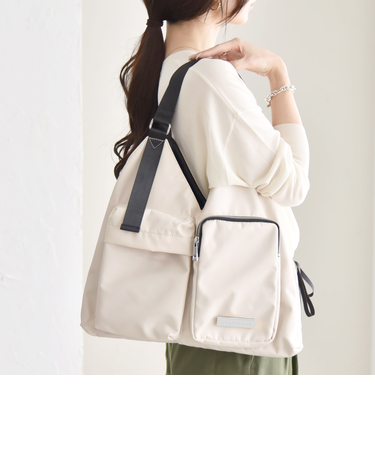 quaranciel: ワーク ポケット Vカット ナイロン トート バッグ（A4対応）