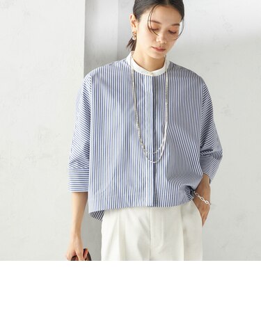 〈手洗い可能〉ストライプ 羽織 シャツ