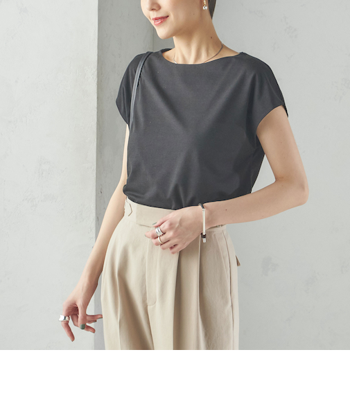 〈手洗い可能〉SORONA(R) ボートネック TEE