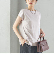 〈手洗い可能〉SORONA(R) ボートネック TEE