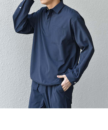SHIPS any:〈吸水速乾〉Rapidry スキッパー プルオーバー シャツ(セットアップ対応)◇