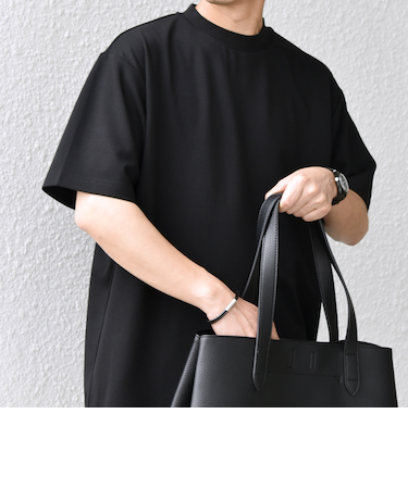SHIPS any: デザイン リブ ハイゲージ ポンチ クルーネック Tシャツ◇