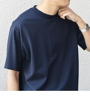 SHIPS any: デザイン リブ ハイゲージ ポンチ クルーネック Tシャツ◇