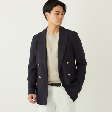 SHIPS Colors:〈手洗い可能〉ダブルブレスト ネイビー ジャケット