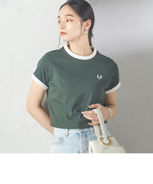 《一部追加予約》FRED PERRY:G9163 CROPPED RINGER TEE