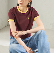 《一部追加予約》FRED PERRY:G9163 CROPPED RINGER TEE