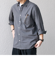 SHIPS any:〈洗濯機可能〉コットン/リネン ７分袖 レギュラー シャツ 25SS◇