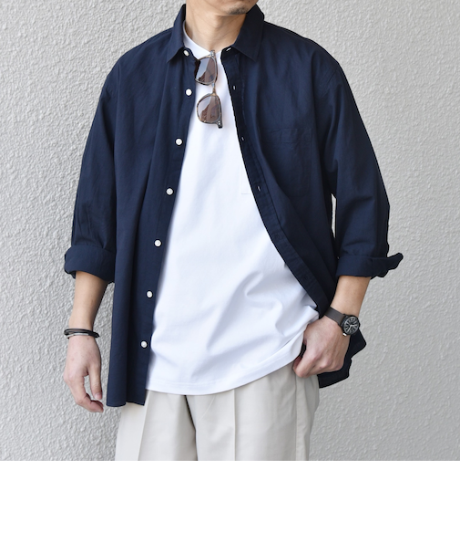 SHIPS any:〈洗濯機可能〉コットン/リネン ７分袖 レギュラー シャツ 25SS◇