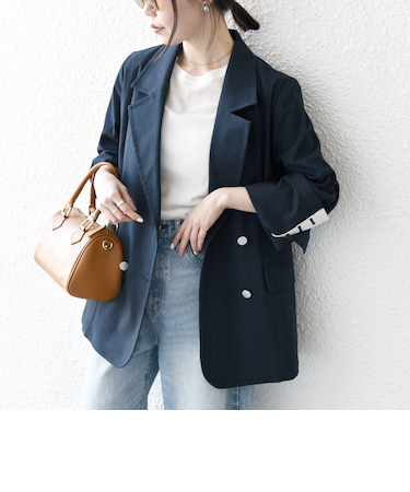 SHIPS any:〈手洗い可能〉コードレーン ストライプ オーバー テーラード ジャケット