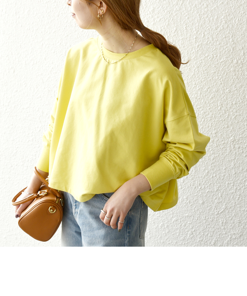 《一部追加予約》SHIPS any:〈洗濯機可能〉インレイ ロングスリーブ コンパクト プルオーバー