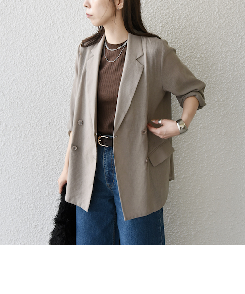 SHIPS Colors:〈手洗い可能〉シアー リネンライク ダブルジャケット◇