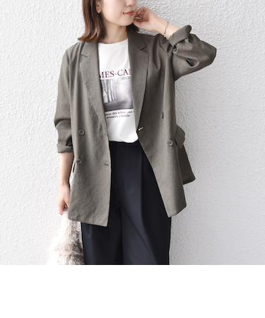 SHIPS Colors:〈手洗い可能〉シアー リネンライク ダブルジャケット◇