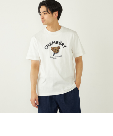 SHIPS Colors: TeddyBear(R) プリント & ステッチ Tシャツ◇