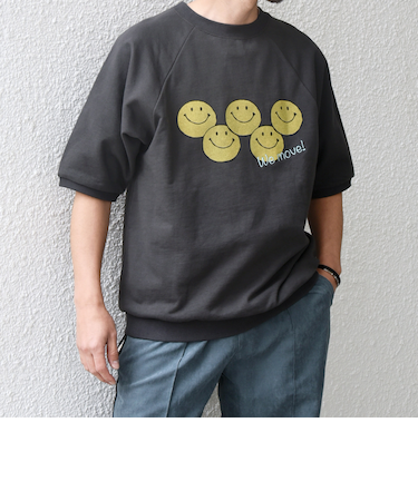 【SHIPS any別注】athletic wear MASON: スマイルマーク/刺繍 スウェット Tシャツ◇