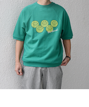 【SHIPS any別注】athletic wear MASON: スマイルマーク/刺繍 スウェット Tシャツ◇