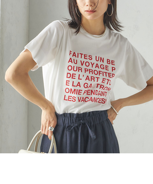 SHIPS Primary Navy Label:ロゴ TEE