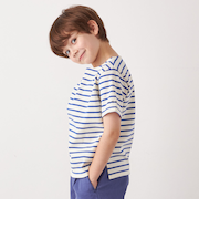 SHIPS any:  マリンボーダー ボートネック Tシャツ<KIDS>