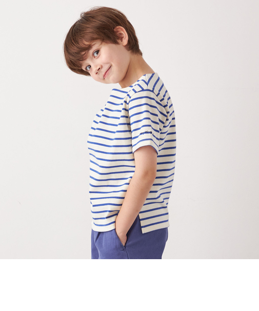 SHIPS any:  マリンボーダー ボートネック Tシャツ<KIDS>