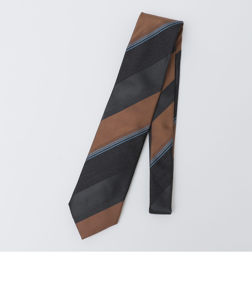 SHIPS: ヴィンテージ アーカイブ シルク ヘリンボーン ワイド ストライプ ネクタイ