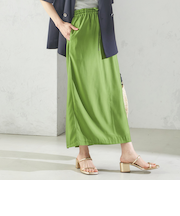 〈手洗い可能〉キュプラ混 ツイル ドロスト スカート