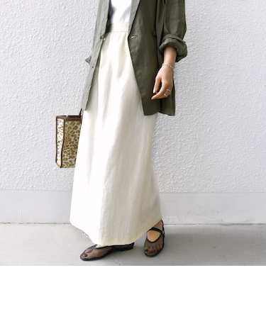 〈手洗い可能〉シアー シャイニー ウエスト ゴム ギャザー スカート